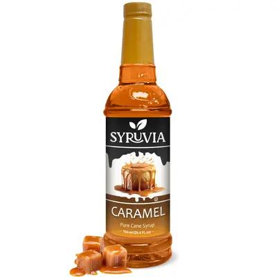 Syruvia Caramel Coffee Syrup - 25.4 fl oz. Premium Coffee Flavoring Syrup. Kosher and Gluten-Free. Perfect for Enhancing Drin...