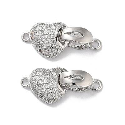 Brass Micro Pave Cubic Zirconia Fold Over Clasps
