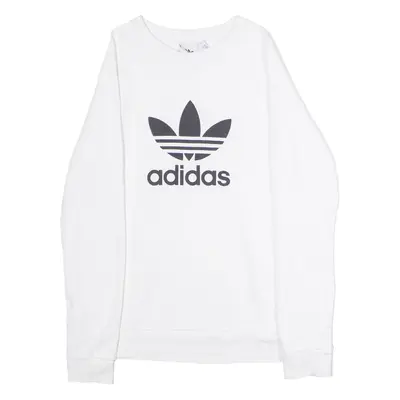 ADIDAS ORIGINALS Mens Sweatshirt White Crew Neck M