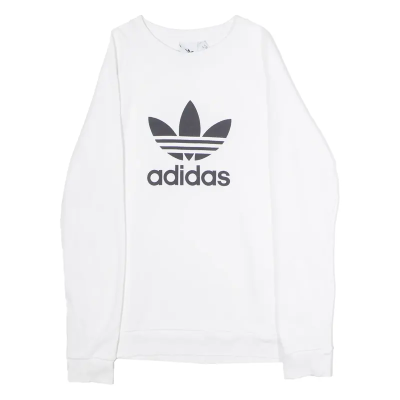 ADIDAS ORIGINALS Mens Sweatshirt White Crew Neck M