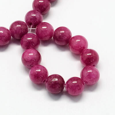 Natural Dyed Yellow Jade Gemstone Bead Strands