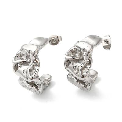 Non-Tarnish 304 Stainless Steel Twist Stud Earrings