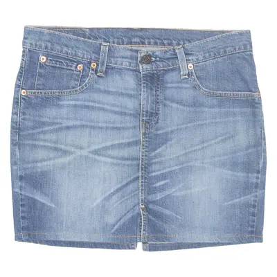 LEVI'S Womens Straight Skirt Blue Short Denim M