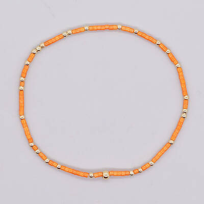 Bohemian Style Rainbow Glass & Brass Beaded Handmade Fashion Women's Bracelet