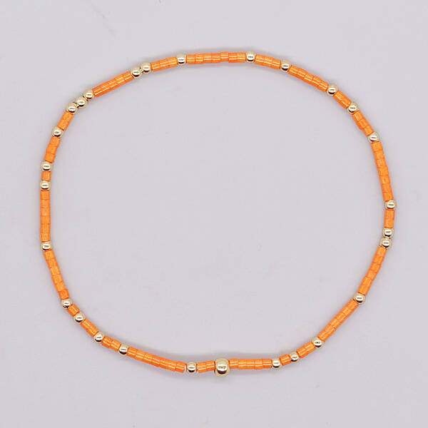 Bohemian Style Rainbow Glass & Brass Beaded Handmade Fashion Women's Bracelet