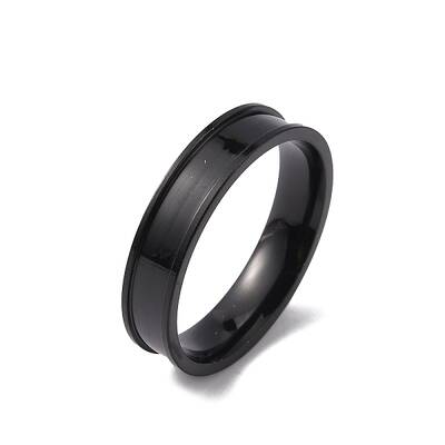 201 Stainless Steel Grooved Finger Ring Settings