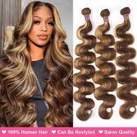 Uwigs 4 27 Highlight Body Wave Bundles Ombre Colored Human Hair Weave Bundles 1 3 4 Bundles Outdoorfun