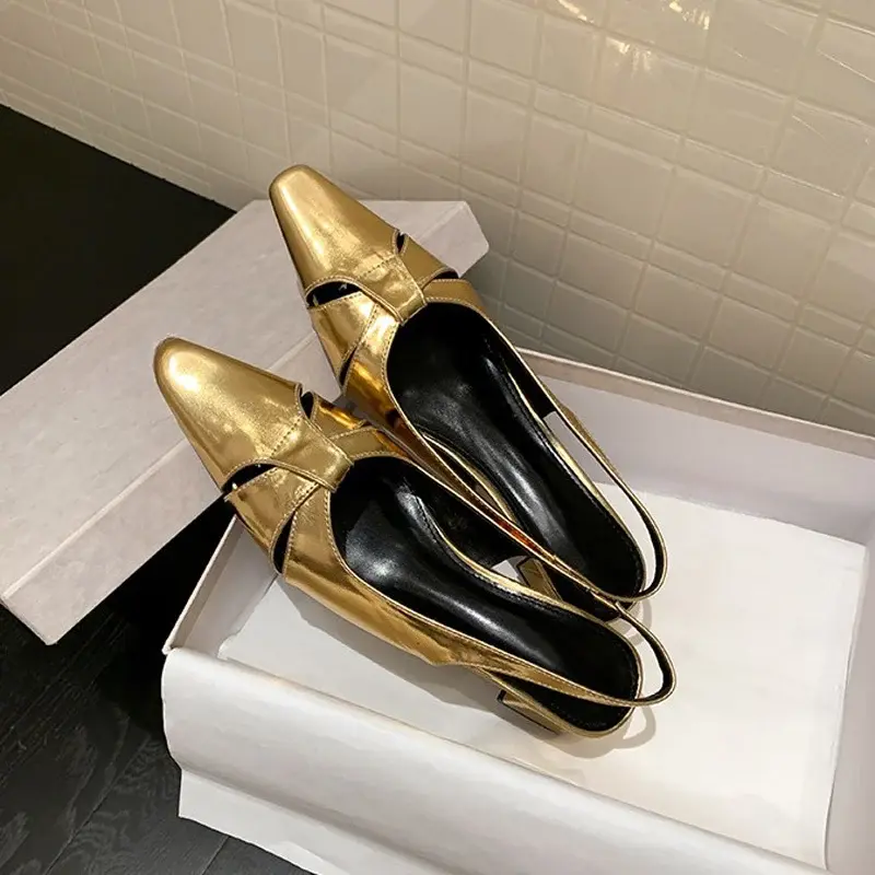 CHIKO Kennedi Square Toe Block Heels Slingback Shoes