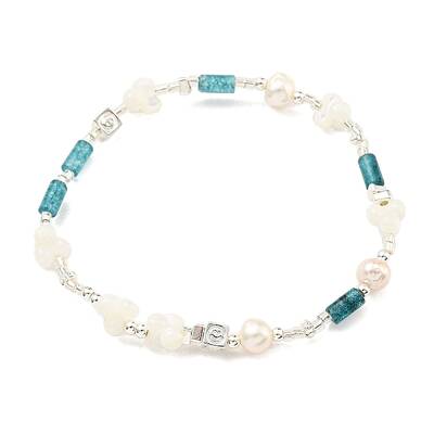 Column Natural Dyed Gemstone Stretch Bracelets