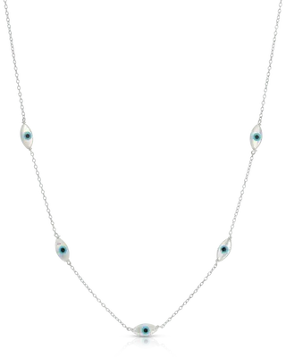 Mini Evil Eye Necklace | Metal Color: Silver