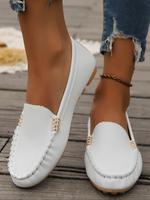 Women's Fashionable Plain Color Slip on Loafers, Casual Comfortable Flat Shoes for Daily Wear, Casual Fall Shoes, Lightweight...