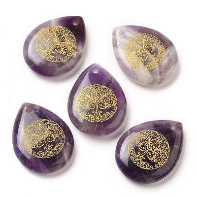 Natural Amethyst Drop Pendants