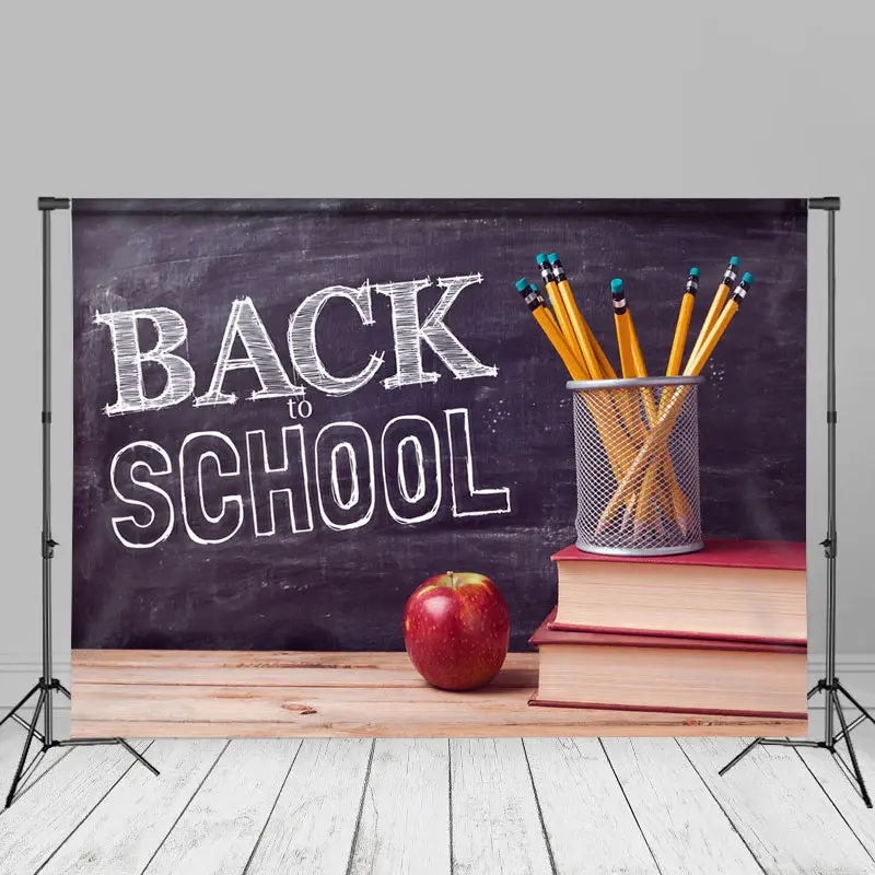 Back To School Apple Books Pencils Holder Backdrops - Aperturee