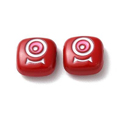 Spray Painted Alloy Enamel Beads