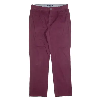 TOMMY HILFIGER Chino Mens Trousers Maroon Regular Straight W29 L30