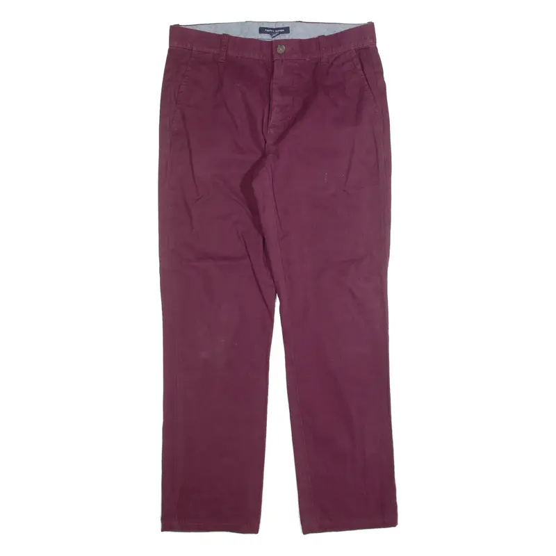 TOMMY HILFIGER Chino Mens Trousers Maroon Regular Straight W29 L30