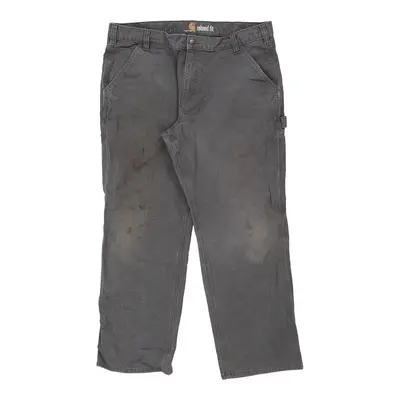 Lightly Worn Carhartt Carpenter Trousers - 37W 28L Grey Cotton