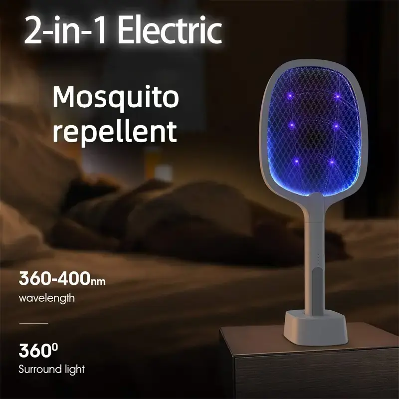 Portable electric mosquito swatter, USB rechargeable insect trap, mosquito insecticide, physically safe and harmless, used to...