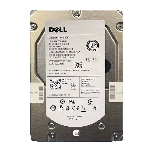 0D32VD Dell 450GB 6Gb/s SAS 15000 3.5-Inch Hard Drive