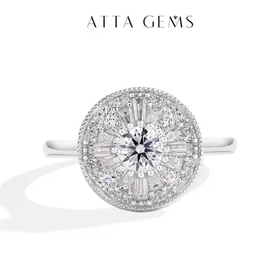 Luxury D Color Total 1.54CT Synthetic Moissanite Ring for Women Anniversary Engagement Ring Fine Jewelry Gift R247