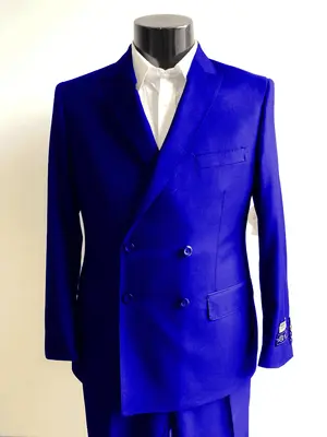 Mens Bright Blue Suit