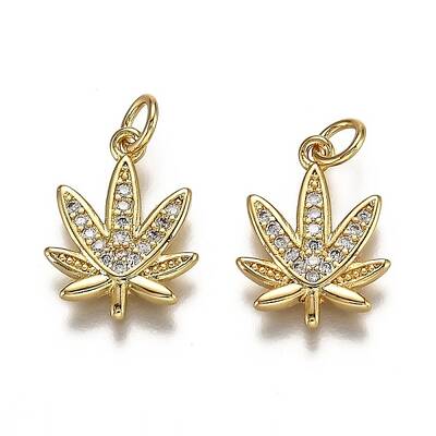 Brass Micro Pave Cubic Zirconia Charms
