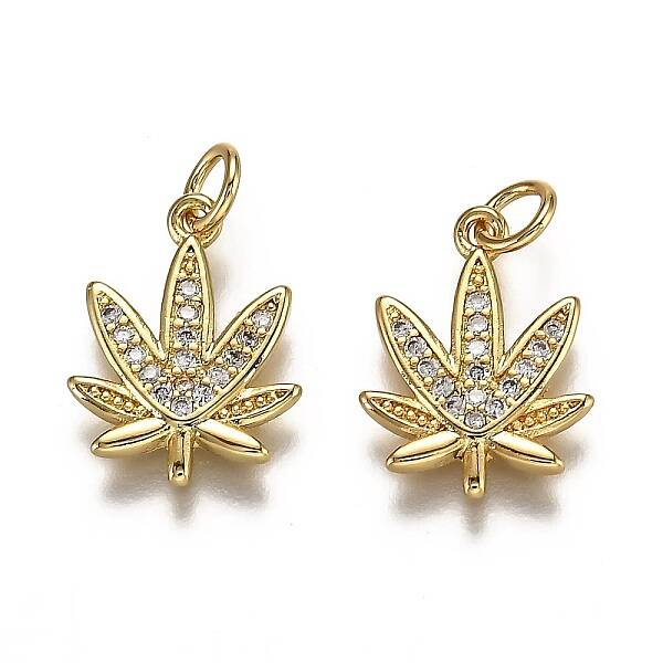 Brass Micro Pave Cubic Zirconia Charms