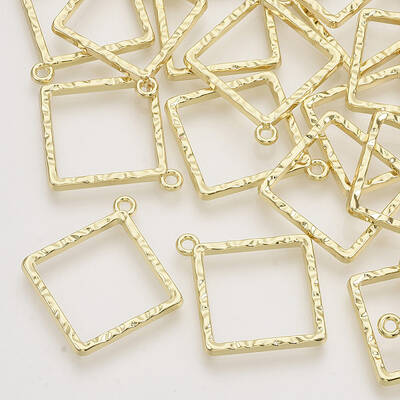 Rack Plating Alloy Open Back Bezel Pendants
