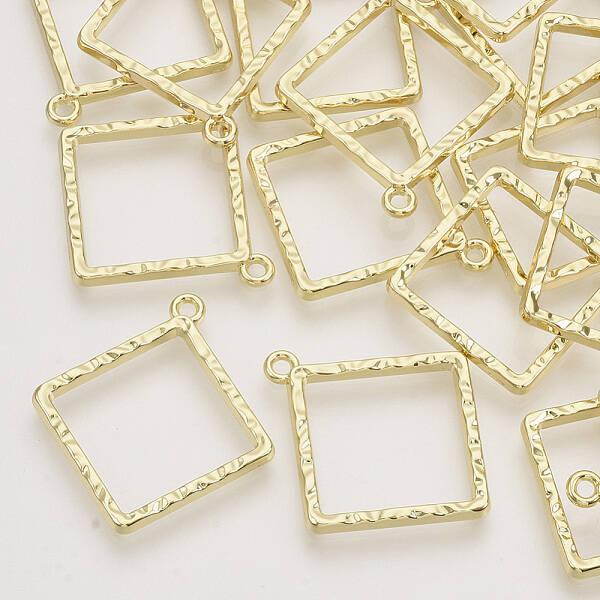 Rack Plating Alloy Open Back Bezel Pendants