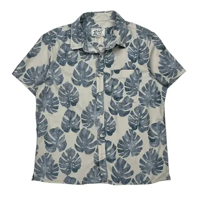 American Eagle Hawaiian Shirt - Large Blue Cotton