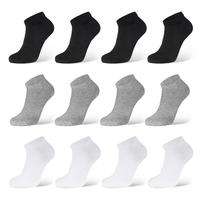 12 Pairs Low Cut Ankle Socks Unisex Thin Athletic Plain Comfort Cozy Sweat-absorbing Anti-Slip Comfy Women's Men's Value Pack...