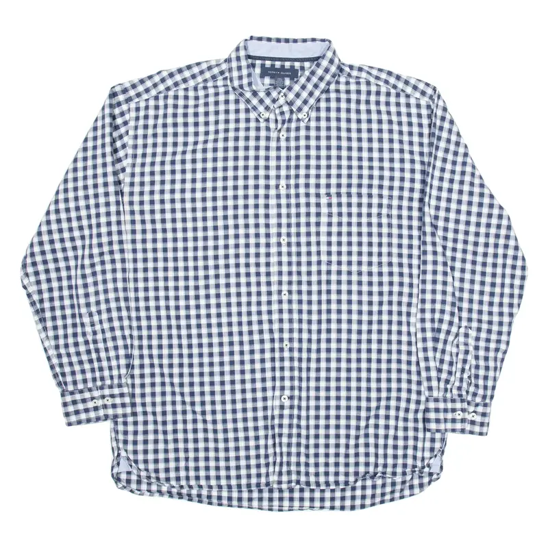 TOMMY BAHAMA Mens Shirt Blue Check Long Sleeve XL