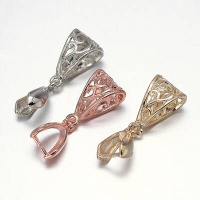 Filigree Rack Plating Brass Pendant Pinch Bails