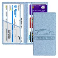 Car Registration & Insurance Card Bag for Summer, Durable Solid Color Card Storage Bag, Vehicle License Document Glove Box Co...