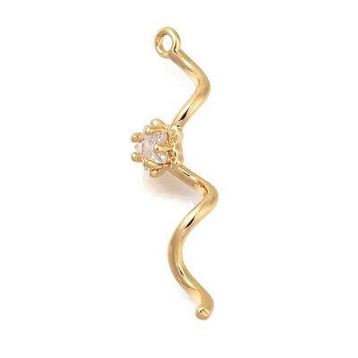 Brass Micro Pave Clear Cubic Zirconia Pendants