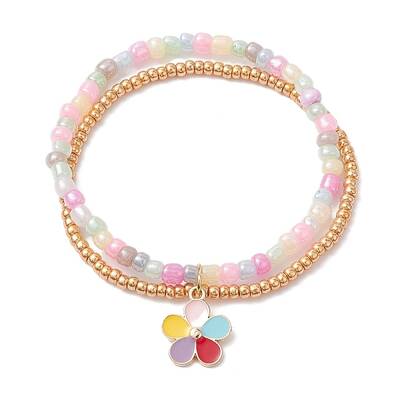 Glass Seed Double Layer Multi-strand Bracelets
