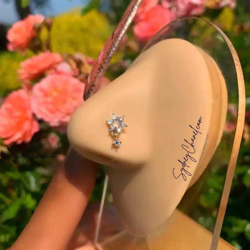 SCL Nose Treasures: Luxe Jewels Nose Studs L-Shaped Nose Rings fashionable body jewelry nose piercings Stainless Steel