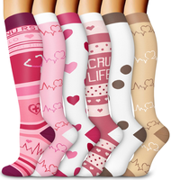 Compression Socks for Women & Men, Support Knee High Socks for Running,Nurses,Travel 6 pairs