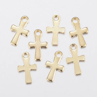 304 Stainless Steel Tiny Cross Charms