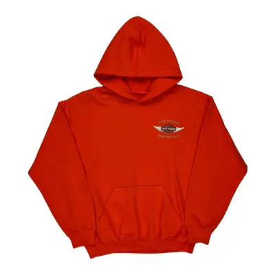 Motorcycle Harley Davidson Graphic Hoodie - Large Red Cotton