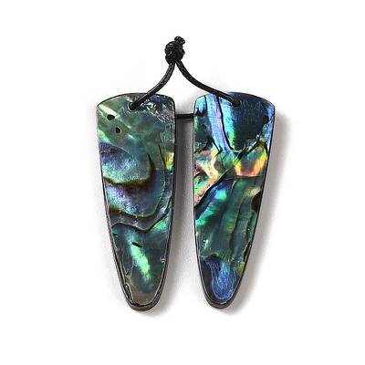 2Pcs Natural Abalone Shell/Paua Shell Pendants