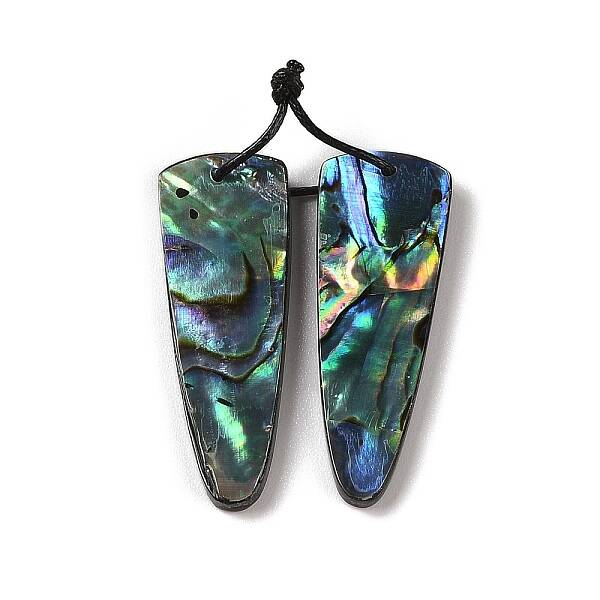 2Pcs Natural Abalone Shell/Paua Shell Pendants