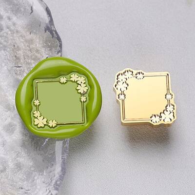 Geometric Leaf Frame Brass Stamp Heads