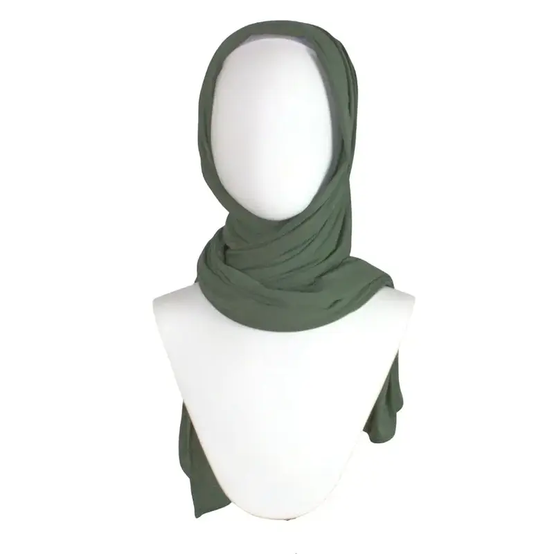 Bamboo Jersey Hijab Olive Green  - Maxi Size (But Not Bulky!)