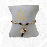 LaYaiBoutique #1049 Lucky Bracelet Eyes Hand JET Elephant Gold Laminated 14k HIGH QUALITY Beaded Jewelry