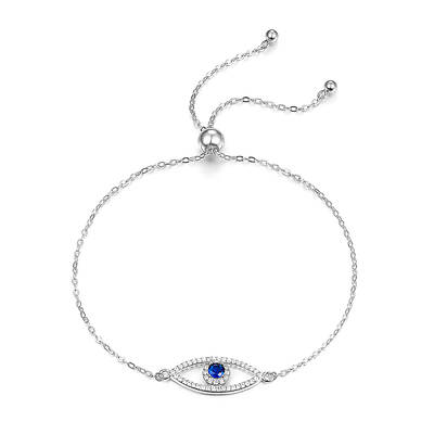 S925 Silver Devil Eye Bracelet with Full Diamond Eyes Series