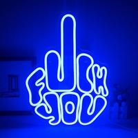 Letters Gesture Neon Signs for Wall Pink LED Neon Lights USB Neon Wall Light Neon Bar Light Up Sign for Bedroom Party Pub Gam...