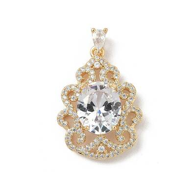 Brass Micro Pave Cubic Zirconia Pendants