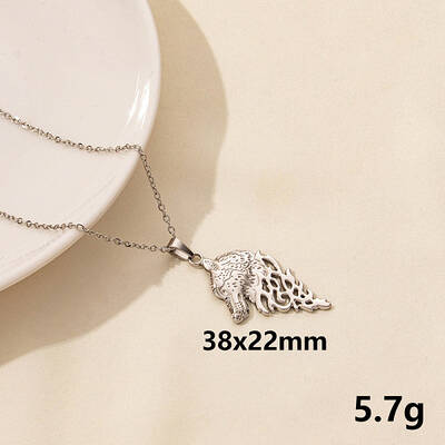 304 Stainless Steel Wolf Pendant Necklace