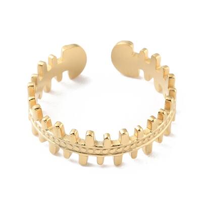 304 Stainless Steel Fish Bones Open Cuff Rings